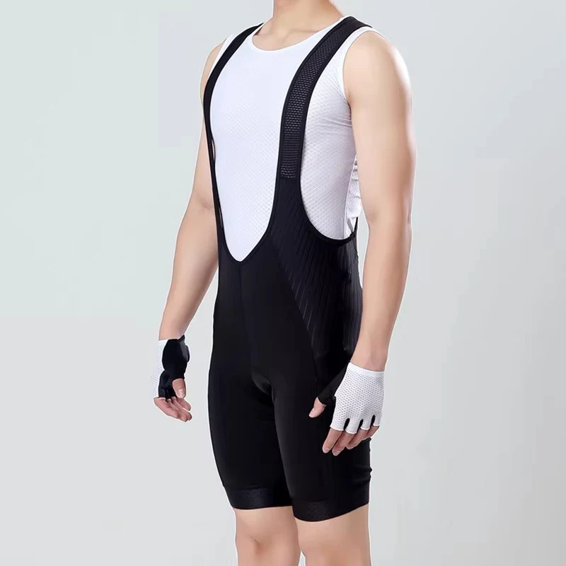 

Men's Cycling Bib Shorts with 2 Side Pockets 5H Gel Pad Outdoor Sport Bike Riding Tights Moisture Wicking