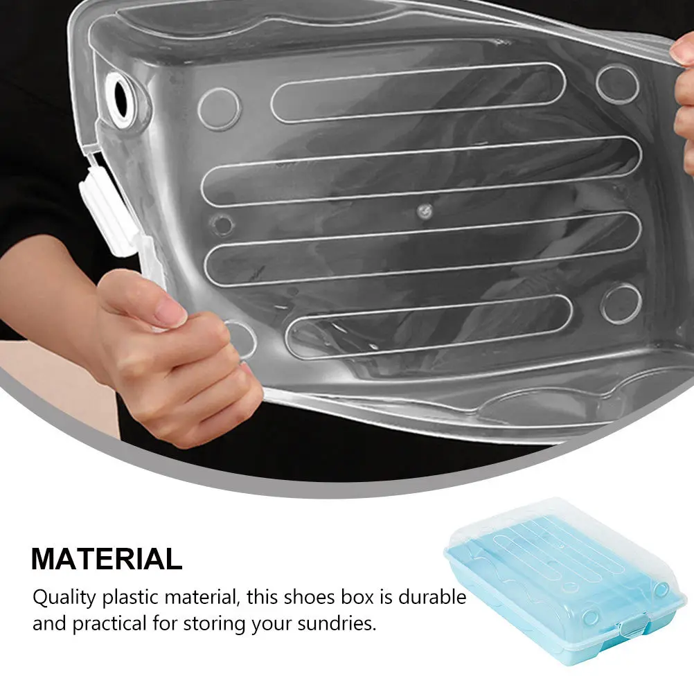 

1pc Plastic Shoes Box Stackable Thickened Storage Box For Shoes Socks Underwear Sneakers Loafers High-Heeled Moisture-Proof