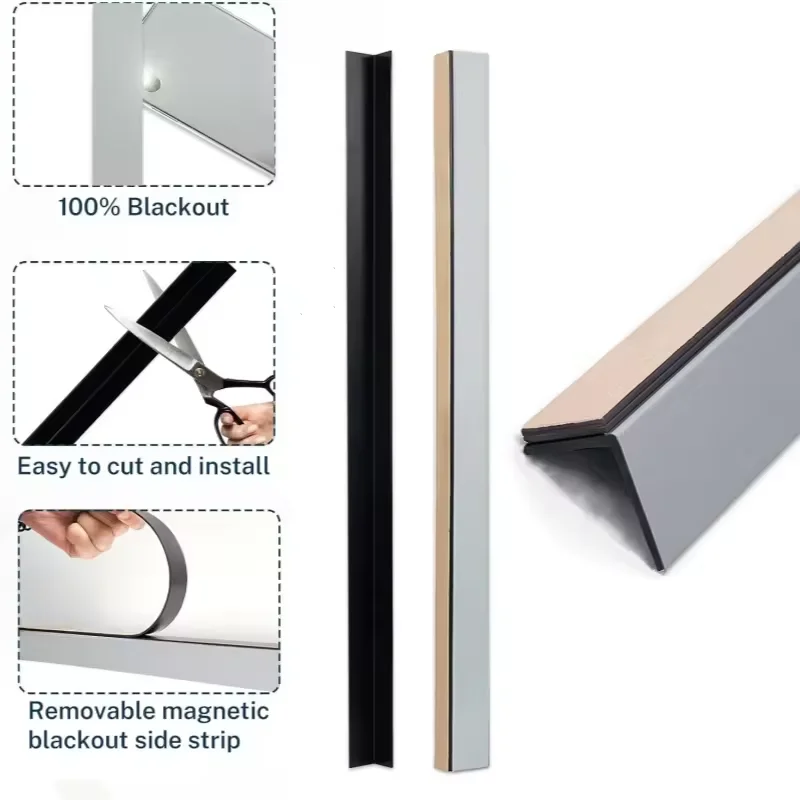 Easy to Install Gray Blackout PVC Light Blockers accessories Complete Light Strips for Window Blinds