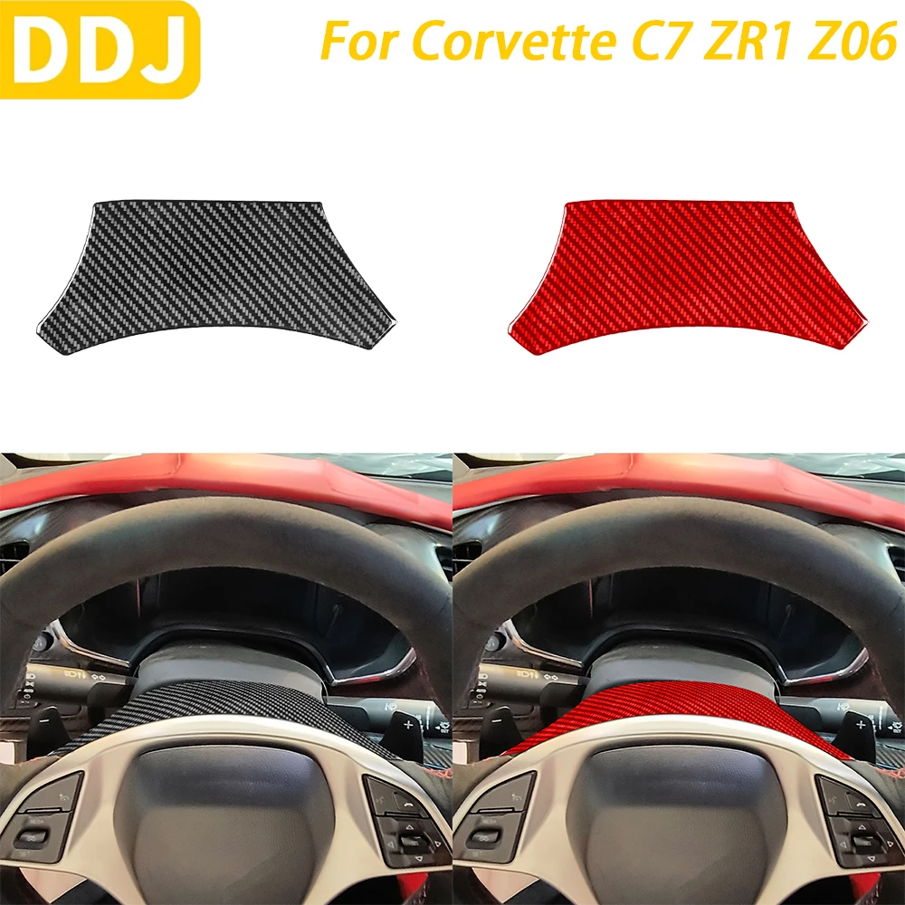 

Для Chevrolet Corvette C7 ZR1 Z06 2014-2019 автомобильные аксессуары из настоящего углеродного волокна, панель рулевого колеса, декоративная наклейка