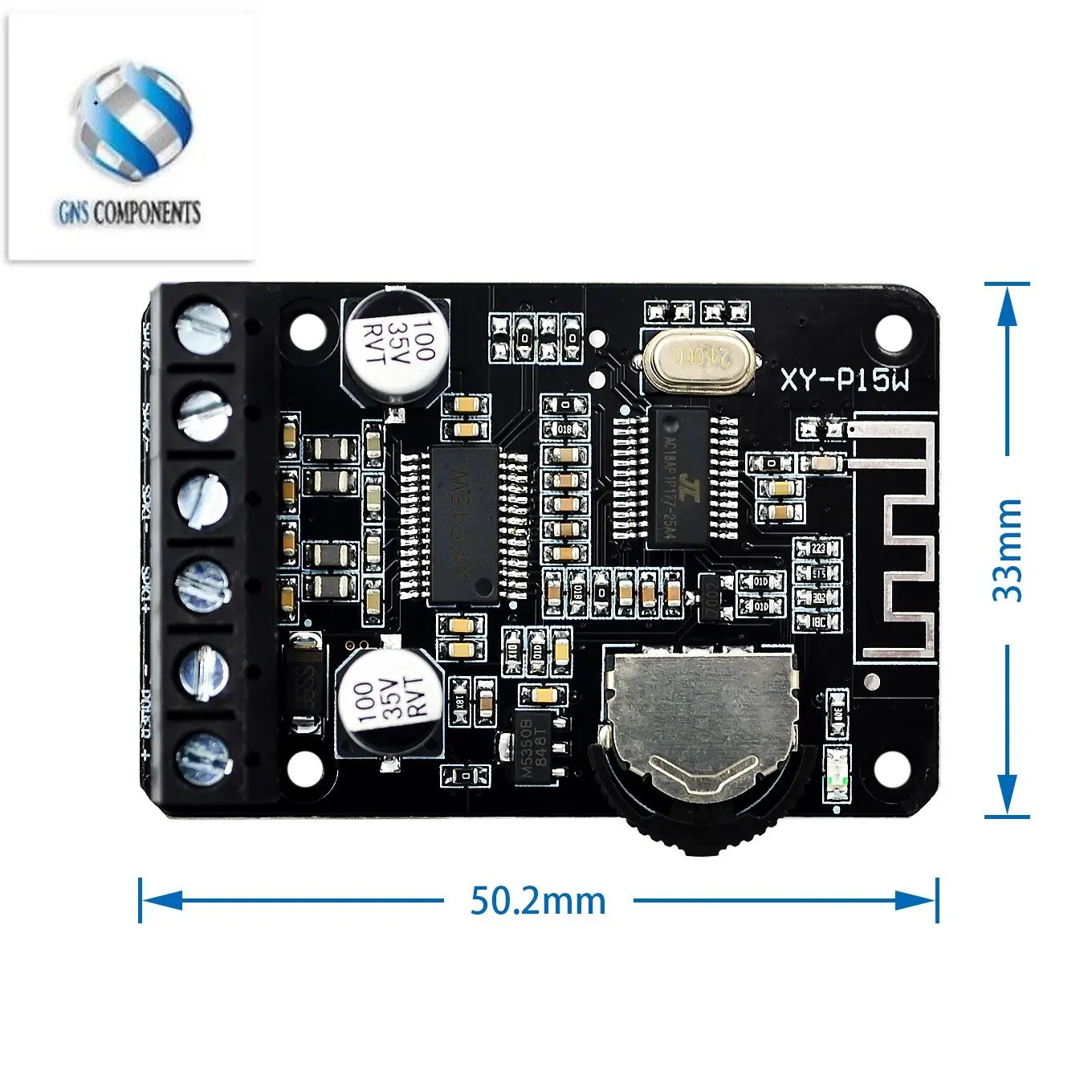 10W/15W/20W/30W/40W Stereo for Bluetooth 5.0 Power Amplifier Board Module 12V/24V High Power Digital Amplifier XY-P15W XY-P40W