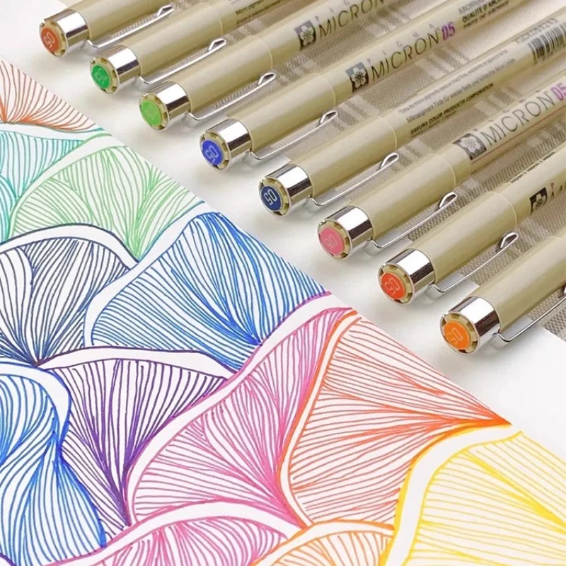 

SAKURA Цветные пористые ручки Водонепроницаемые ручки-карандаши высокой емкости с нарисованными вручную Студенческие специализированные ручки для рисования Контурные ручки