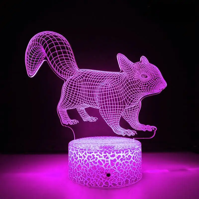 Nighdn 3D Lamp Illusion Fox LED Night LIght for KIds Bedside Table Bedroom Decoration Birthday Christma Gift for Boys Girls