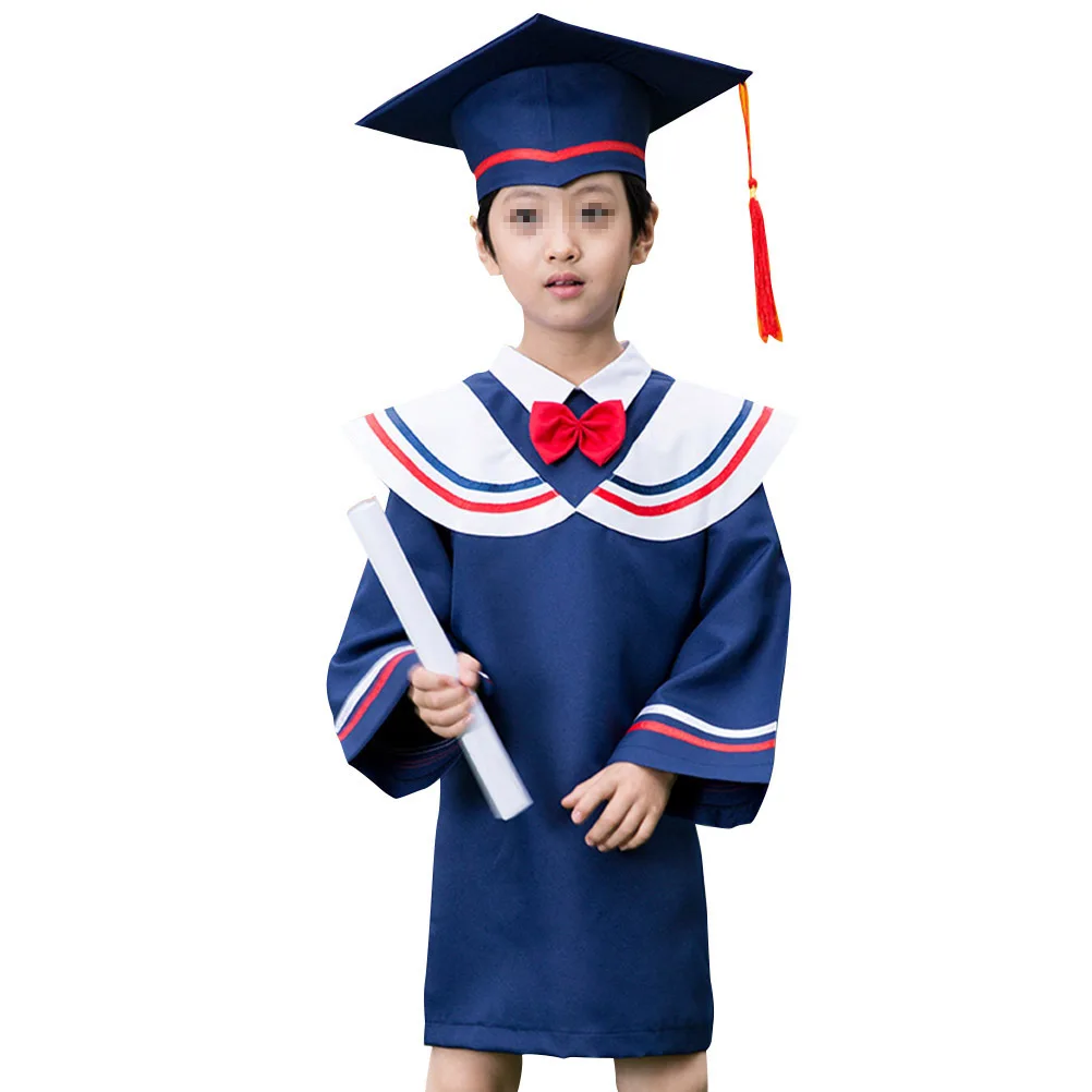 Set di costumi Phd per bambini, abito da laurea e berretto, uniformi scolastiche da dottore, design elegante per la cerimonia di laurea dei bambini, riutilizzabili