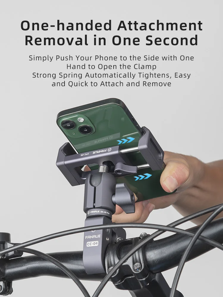 FANAUE Phone holder Aluminum alloy 360° View Universal Bike Phone Holder for 72-100mm mobile phones iPhone Xiaomi Samsung HUAWEI