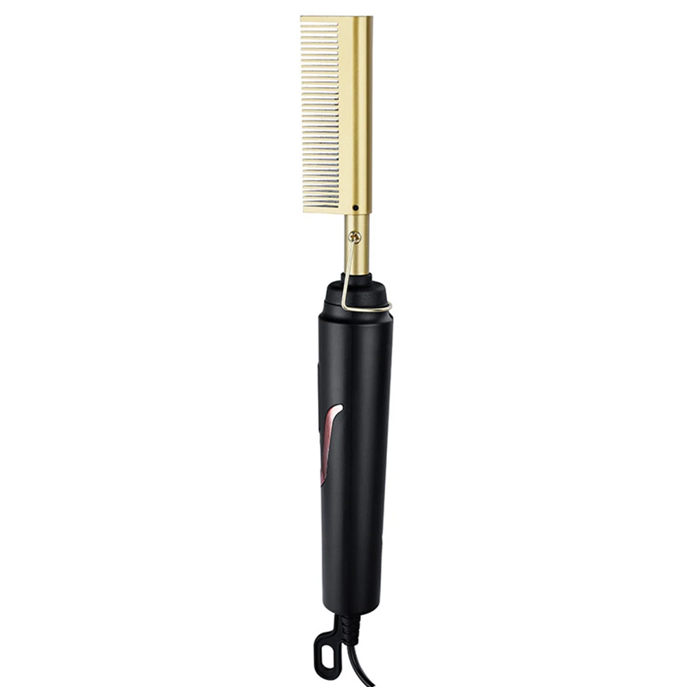 

Mini Hair Straightener Rechargeable Mini Hot Comb 3 Gear Temperature Electric Straightening Comb Quick & Dry Use for Home Travel