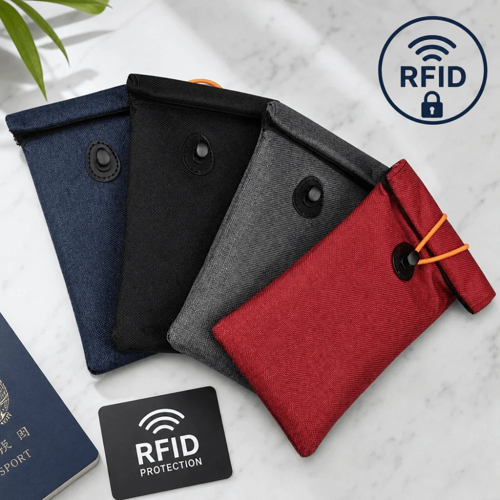 RFID Signal Blocking Bag Wear-resistant Privacy Protection Shielding Storage Bag Folding Durable Phone Pouch