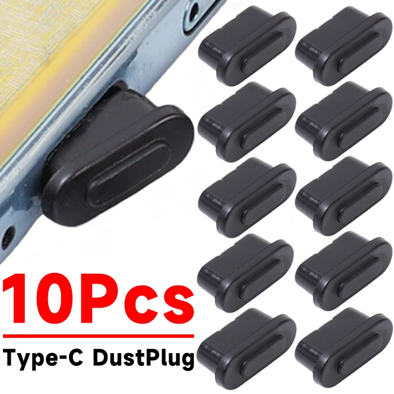 10-1Pcs Type-C Plastic Dust Plugs USB Charging Port Protector Type C Anti-dust Plugs Cover Cap for Samsung Xiaomi Huawei Phone