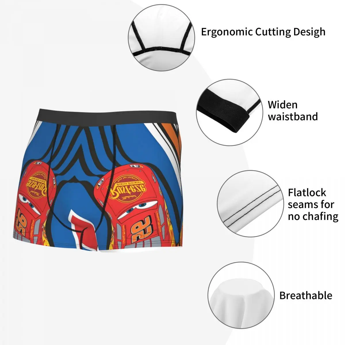 Custom Cars Lightning McQueen Boxer Merch Boxers Briefs Fun Underwear Boxer Pants Gag Ultra Soft Quilt Underpants Gift For Men