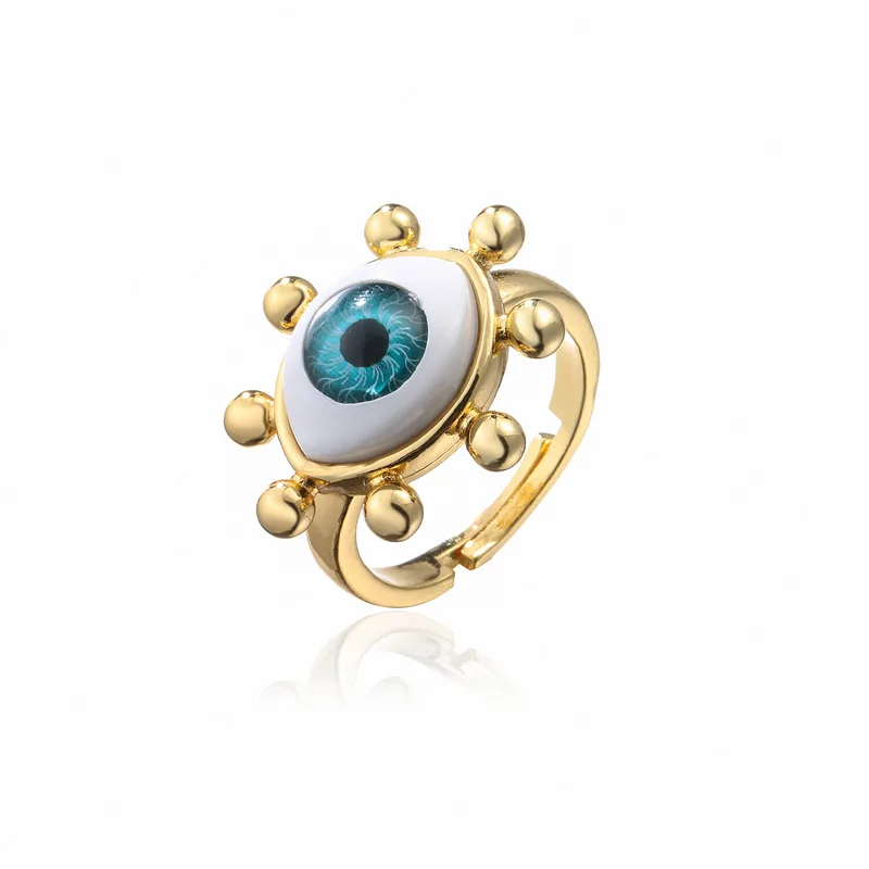 2025 New Arrival 3D Evil Eye Open Design Rings For Women Gold Color Copper Party Jewelry Femme Bijoux image 5