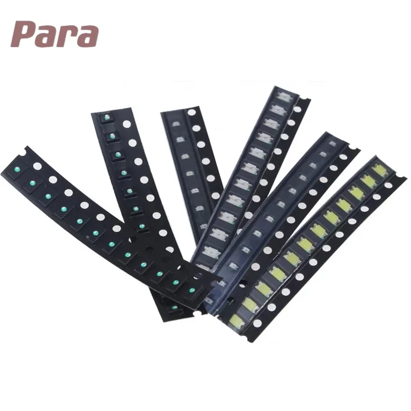 100 stücke 0402 0603 0805 1206 1210 smd led rot gelb grün weiß blau lichte mit tierende diode klar led lichtdiode set