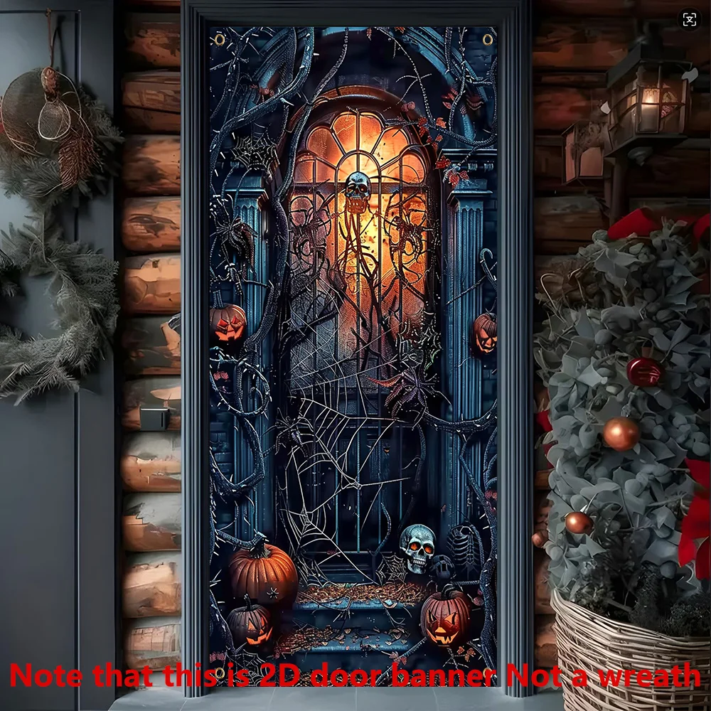 2D door canvas banner, with flat-printed dark souls and terrifying gates, compatible with most doors