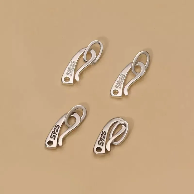 Handmade 100% 925 Silver Clasp and Hook DIY Bracelet Class Hook Sterling Silver Jewelry Findings Clasp and hook - view 4