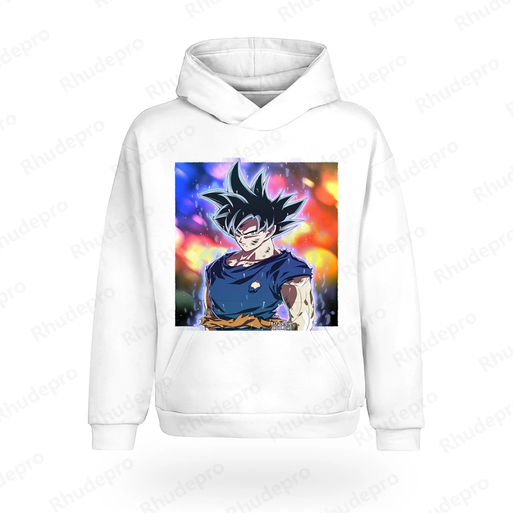 2024 Casual Goku Super Saiyan Oversize T Shirts Boy Clothes Long Sleeve Z Hoodie White Breathable Jersey Divine Dragon