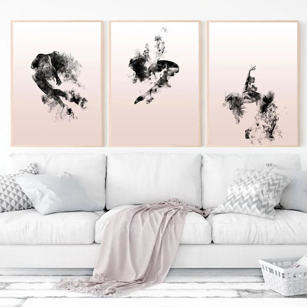 Dancer Abstract Print Feminism Ballerina Silhouette Poster Elegant Feminine Wall Art Cloud Dancer Canvas Painting Nordic Decor