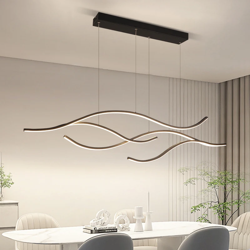 Modern Dining Room Chandelier Luster Decor Living Room Kitchen Bar Light Nordic Ceiling Pendant Lamps LED Strip Interior Fixture