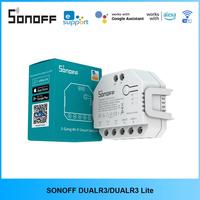 SONOFF DUALR3/R3 Lite 2 Gang DIY MINI Smart Switch Dual Relay Module Smart Home Power Meter Via EWeLink Alexa Google Smartthings