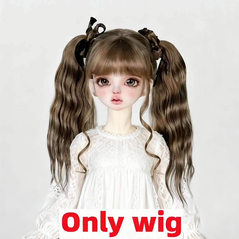 BJD SD wig 1/4 doll Soft mohair bangs twist long braids shawl hair wig 40cm BJD doll accessories short hair 7-8 inches
