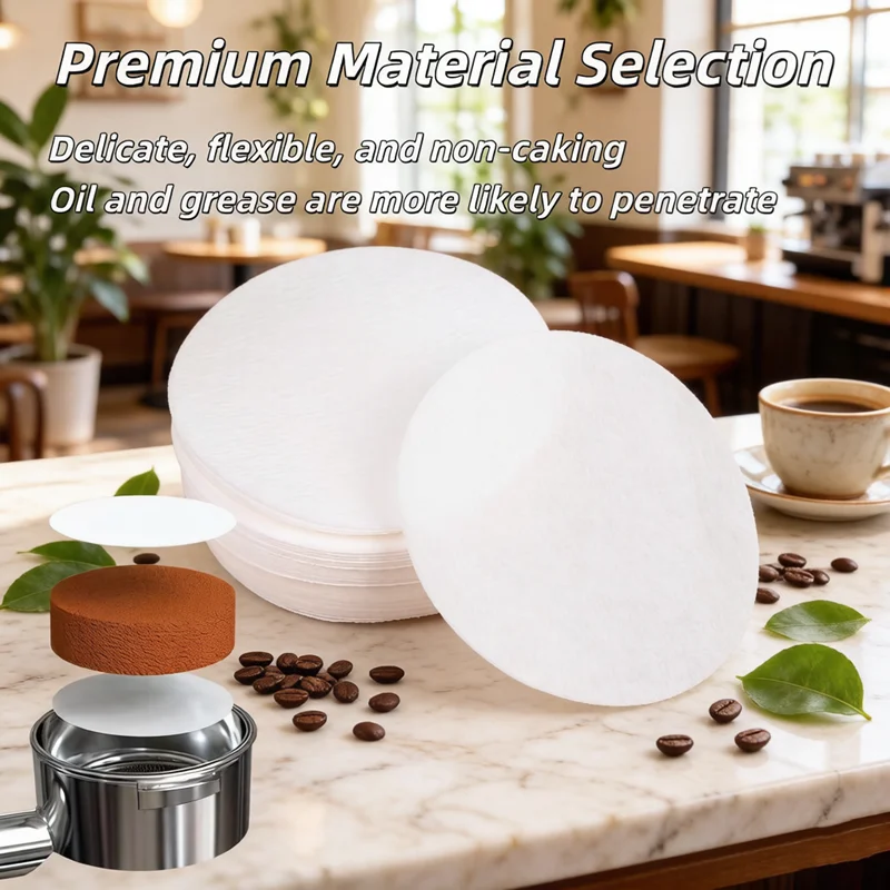 51/53/54/58mm Coffee Puck Screen Paper 100/500Pcs Unbleached Espresso Filter Portafilter Paper For Breville Barista