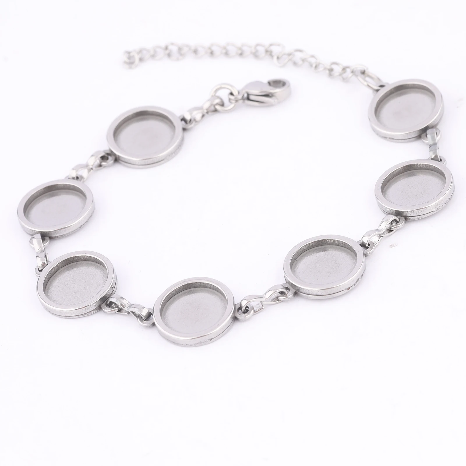 

2pcs Stainless Steel Fit 10mm Round Cabochon Bracelet Base Setting Blanks Diy Bezel Trays For Bracelets Jewelry Making