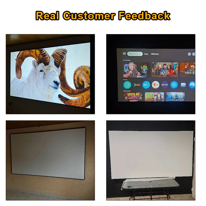 2025 Premium Cinema Matte White UHD Projection Screen 60-250inch Fixed Frame 1cm Narrow Border 4K 8K Projectors for Home Theater