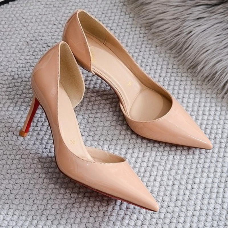 

Новинка 2025, темпераментная женская обувь большого размера на высоком толстом каблуке с заостренным тонким каблуком