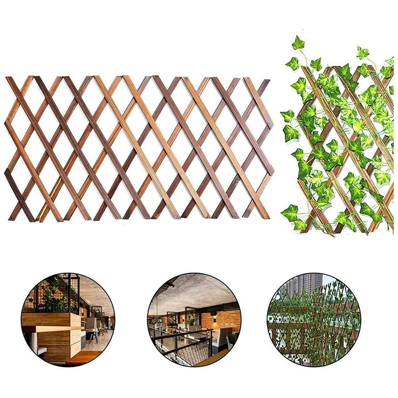 

Expanding Wooden Garden Wood Pull Mesh Wall Fence Grille for Home Garden Sub Garden Decoration Climbing Frame