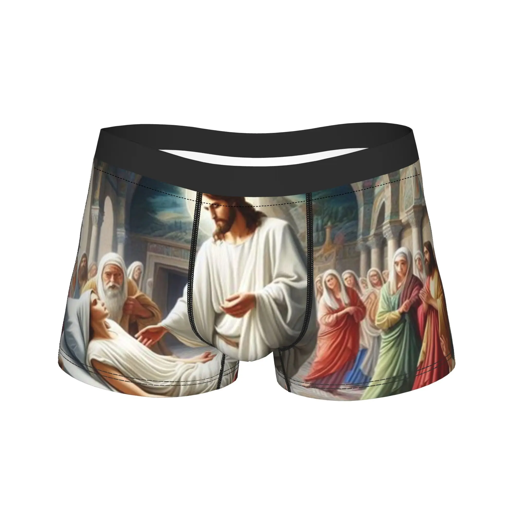 Men Jesus Christ Boxers FunnyGift Underwear Christian Catholic Saint Boxer Shorts