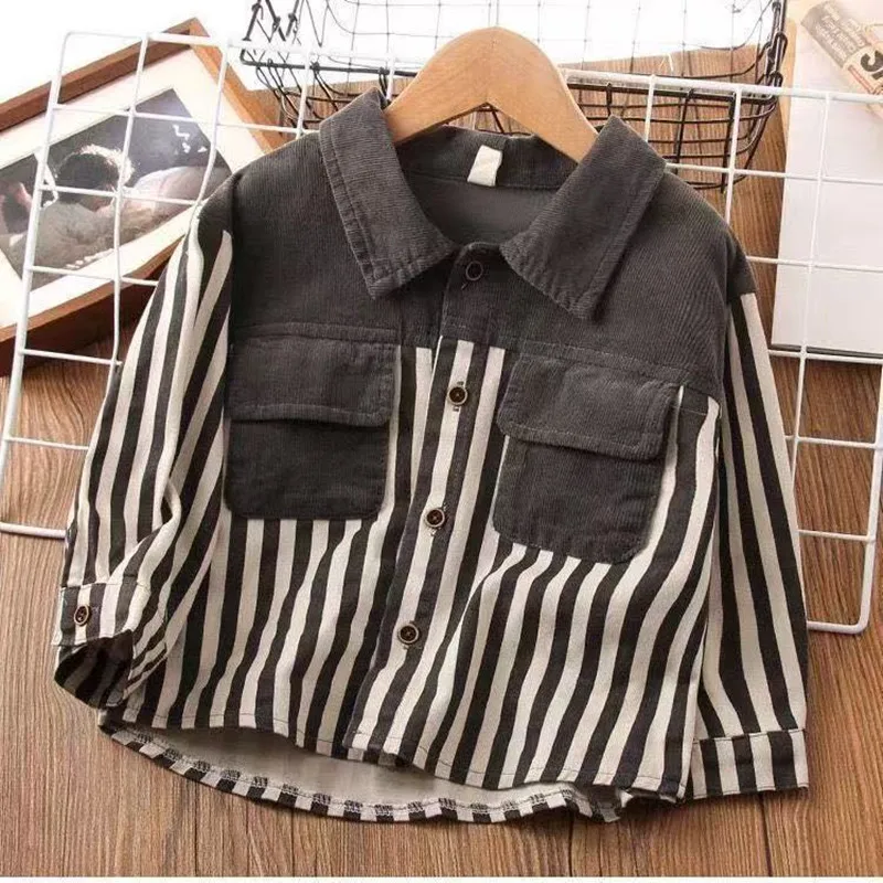 

2026New Spring And Autumn Boys Girls Casual Jackets Button Jacket Kids Fashion Tops Children Overwear Clothes 80-150CM