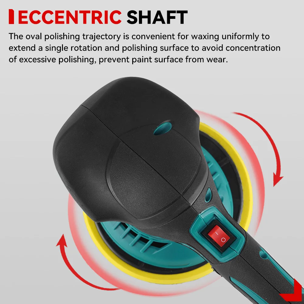 ملمع سيارات كهربائي 21 فولت من ONEVAN أداة طلاء سيارات لا سلكية 7000 دورة في الدقيقة قابلة للضبط ملمع سيارات لا سلكي لبطارية ماكيتا 18 فولت