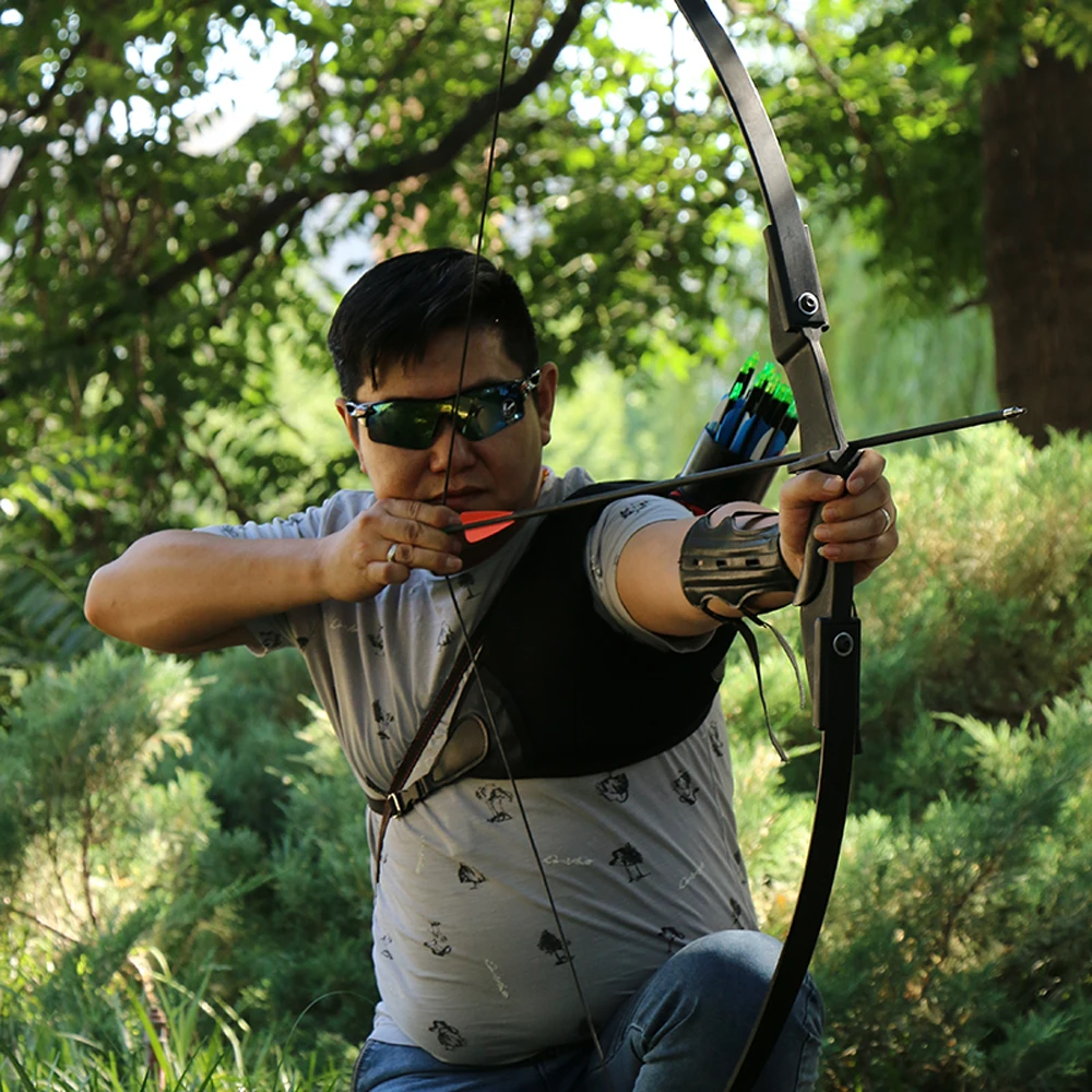 Arco recurvo de tiro con arco para mano derecha e izquierda, juego de caza, deportes al aire libre, ejercicio, 2 flechas, 20, 30, 40 libras