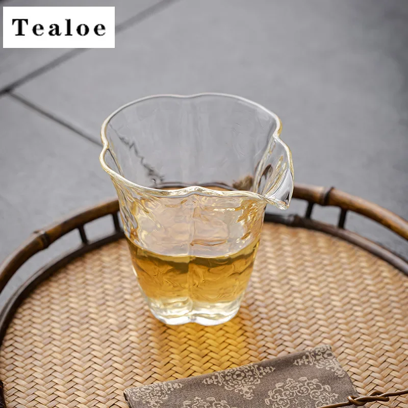 Hammer Pattern Begonia Glass Fair Cup Borosilicate Tea Pot Handmade Kung Fu Tea Set Heat-Resistant Tea Pitcher Gong Dao Bei