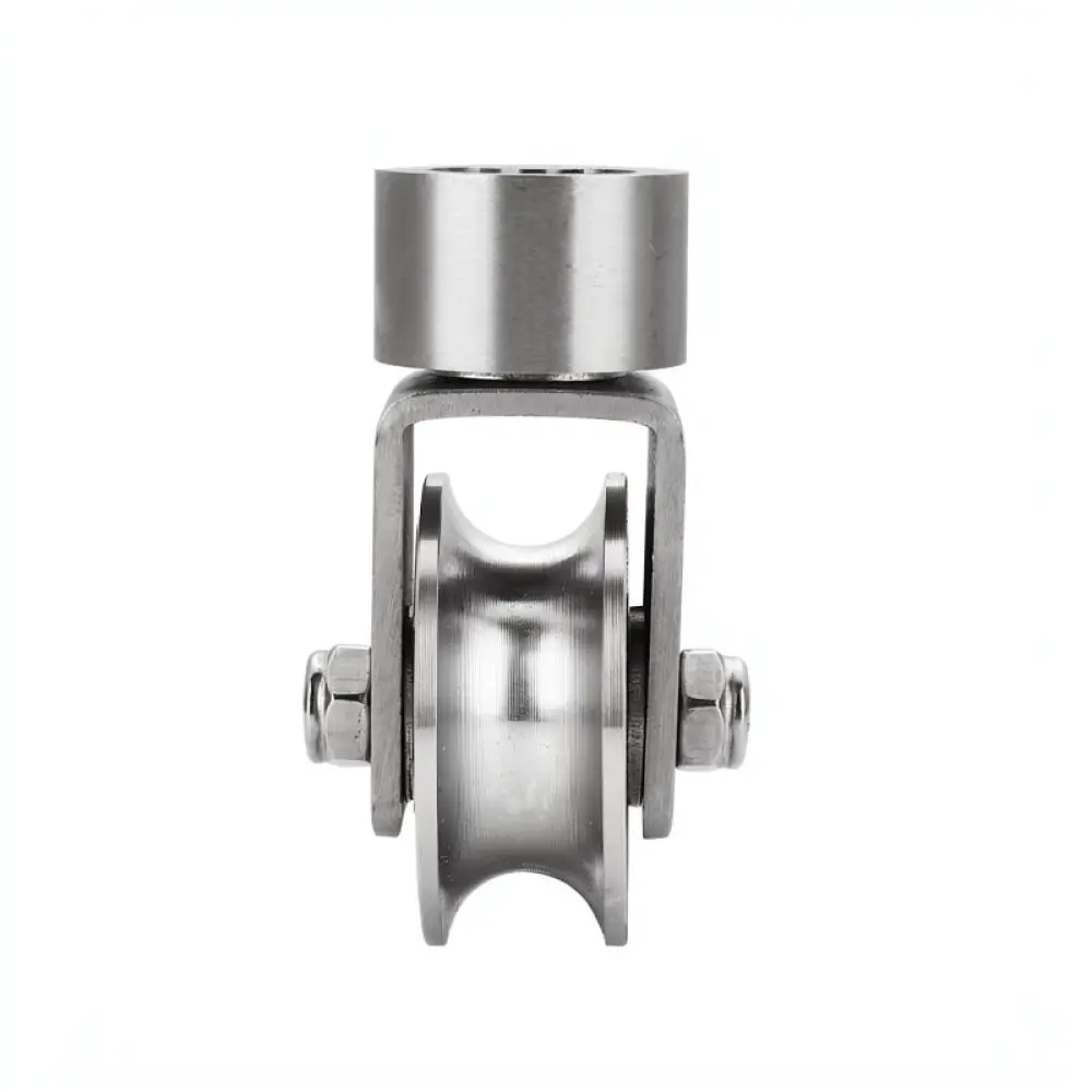304 Stainless Steel Swivel Pulley Wheel For Sliding Door Track Roller Bearing H V U Groove Hardware Fitting