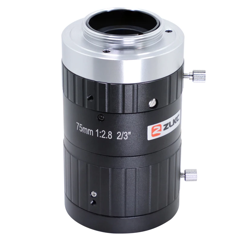 ZLKC 75 мм объектив 2/3 дюйма C Крепление объектива FA промышленные камеры 10MP низкое искажение F2.8 ручной радужной 10 мегапикселей 4K камеры