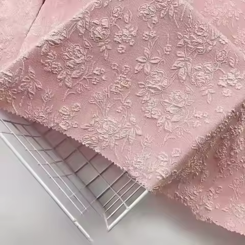 Embossed Rose Jacquard Stretch Fabric Autumn Winter Cheongsam Dress Material Evening Gown Textile Vintage Floral Luxe Apparel