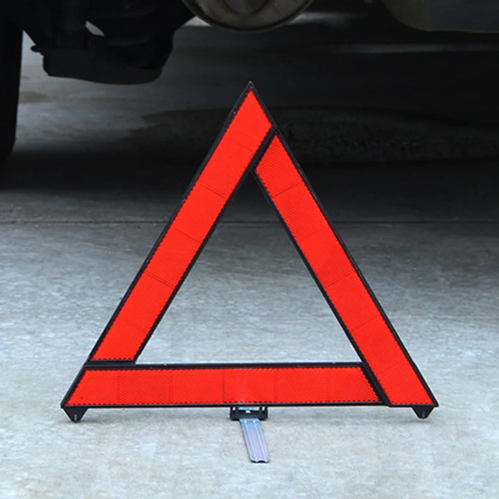 Triangle Reflector Sign Foldable Car Emergency Breakdown Warning Triangle Red Reflective Road Safety Car Tripod Car Accessories