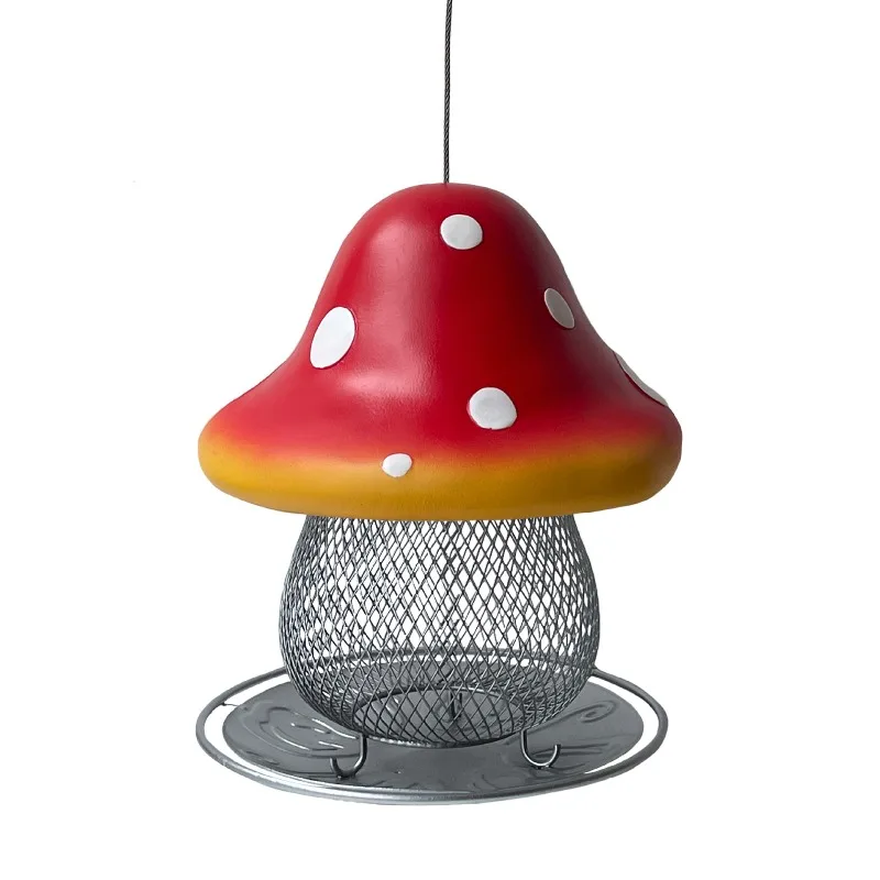 

Cross-border Hot-selling Resin Red Mushroom Bird Feeder Hummingbird Feeder Modern Simple Courtyard Hanging Outdoor Decoration