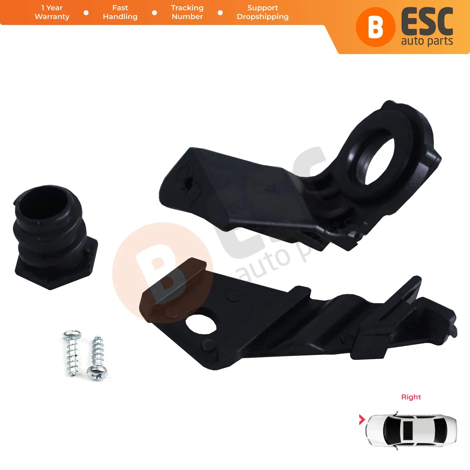 EHL29 Right Headlight Housing Repair Mount Holder Bracket Clips Kit for VW Jetta 2005-2010 Golf MK5 A5 1K 2004-2009 1K0998226