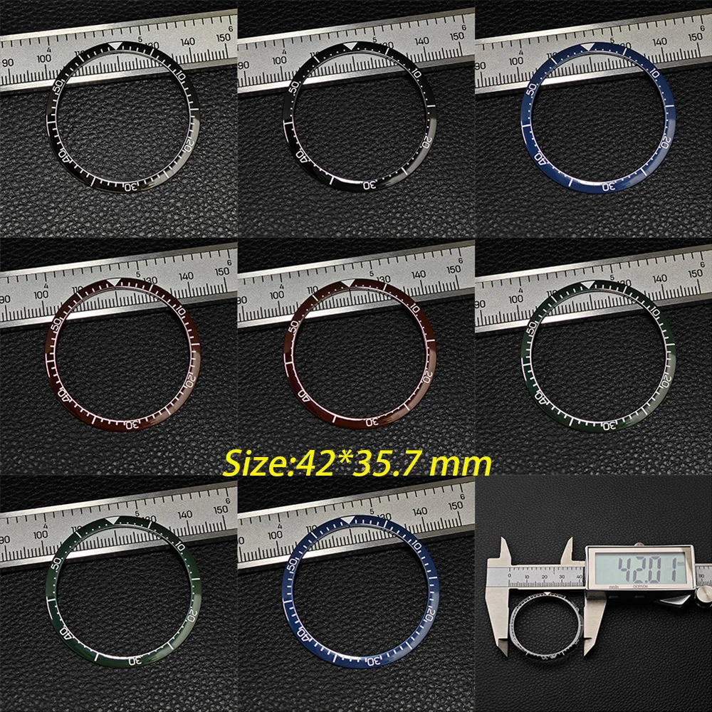 

42*35.7mm Black/Blue/Green substitute bezel sloping ceramic Watch Insert Ring celebrities Watch Accessories Watch Bezel Inserts