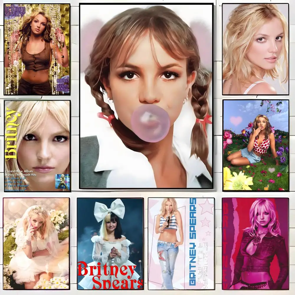 Hot Classic Singer B-Britney Spears Poster HD Home Decor Sticky Wall Waterproof Home Living Room Bar Aesthetic Decor