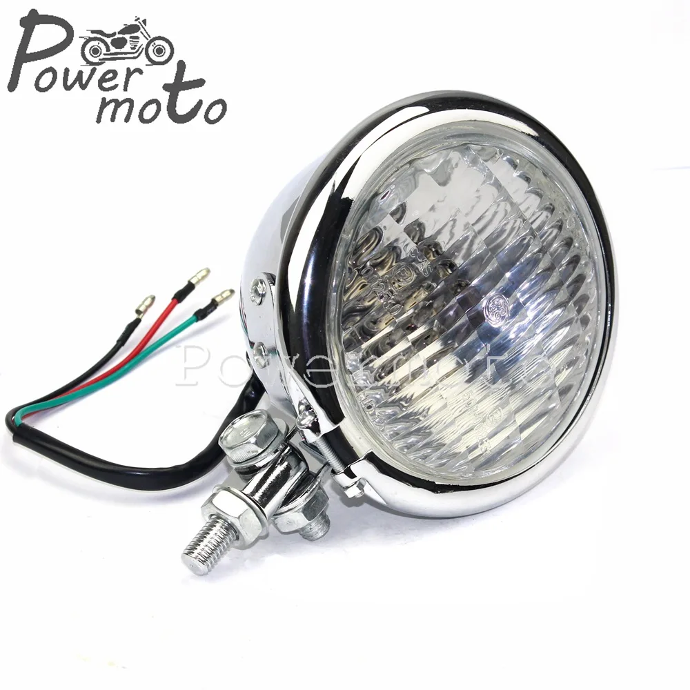 Led Moto EJ.life Phare Vintage Rétro Style Phare Universel Moto Phare Moto Modification Accessoire Moto Pharecoquille Noire Verre Jaune 79280865 Cadre Moto