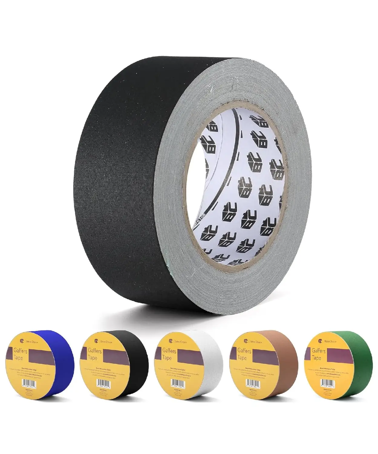 

2" x 23yd Black Gaffer Tape, Strong Hold, Clean Removal, Non-Reflective, Cord Management