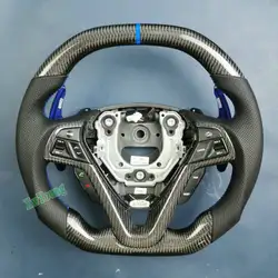 For Hyundai Veloster Customize 100% Real Carbon Fiber Leather Steering Wheel