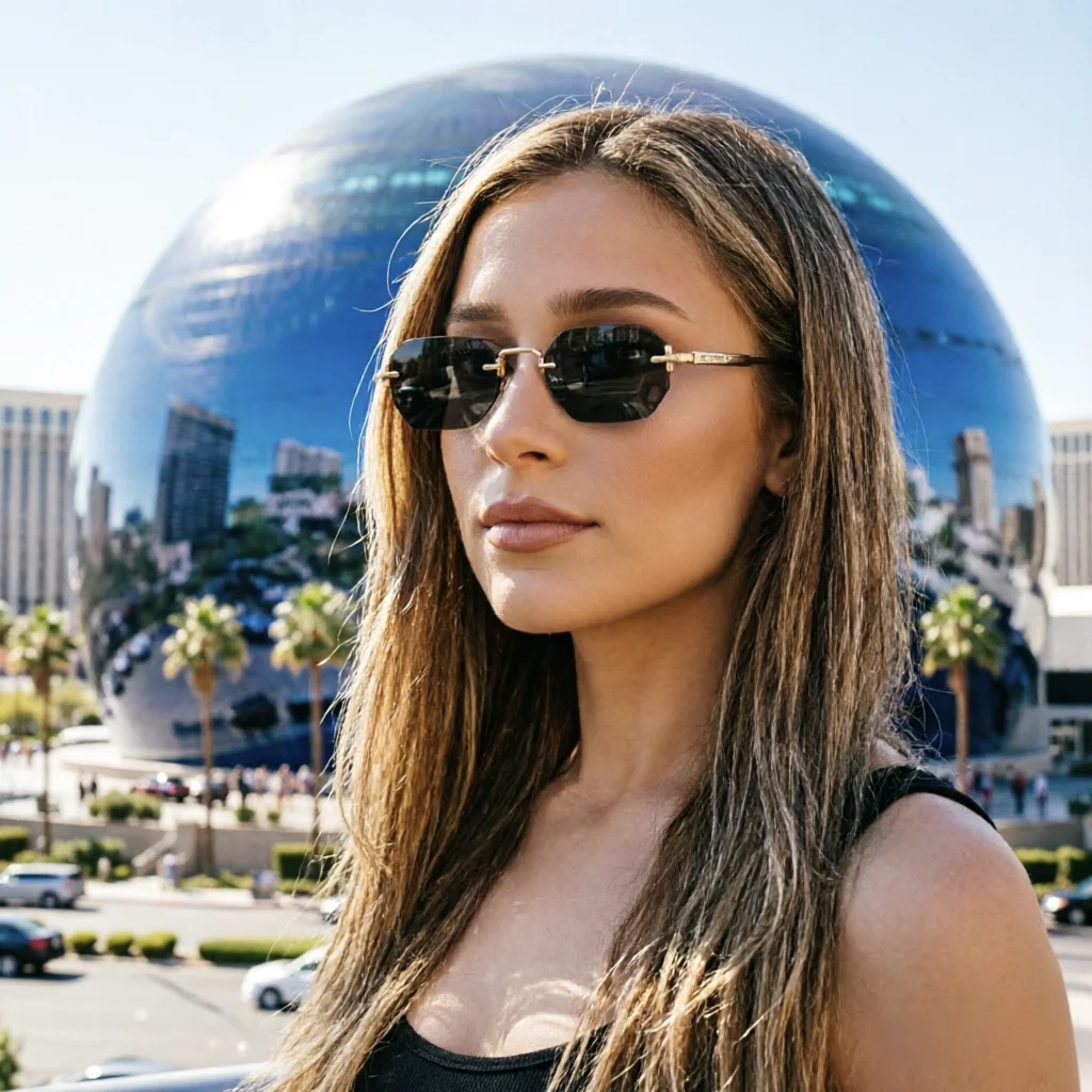 Randlose Damen-Sonnenbrille mit kleinem Rahmen, Retro-Design, stilvoll und vielseitig, zeigen Persönlichkeit, bieten Sonnenschutz
