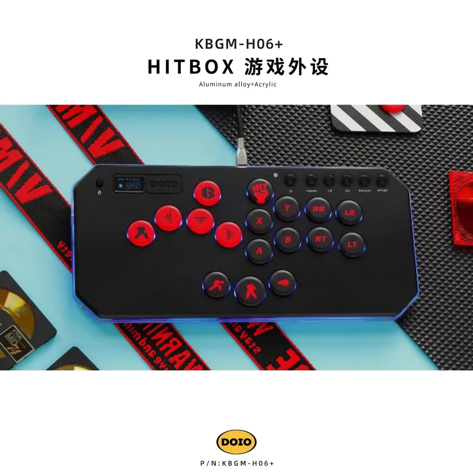 DOIO KBGM-H06+ Mechanical Keyboard Wired HITBOX Portable for