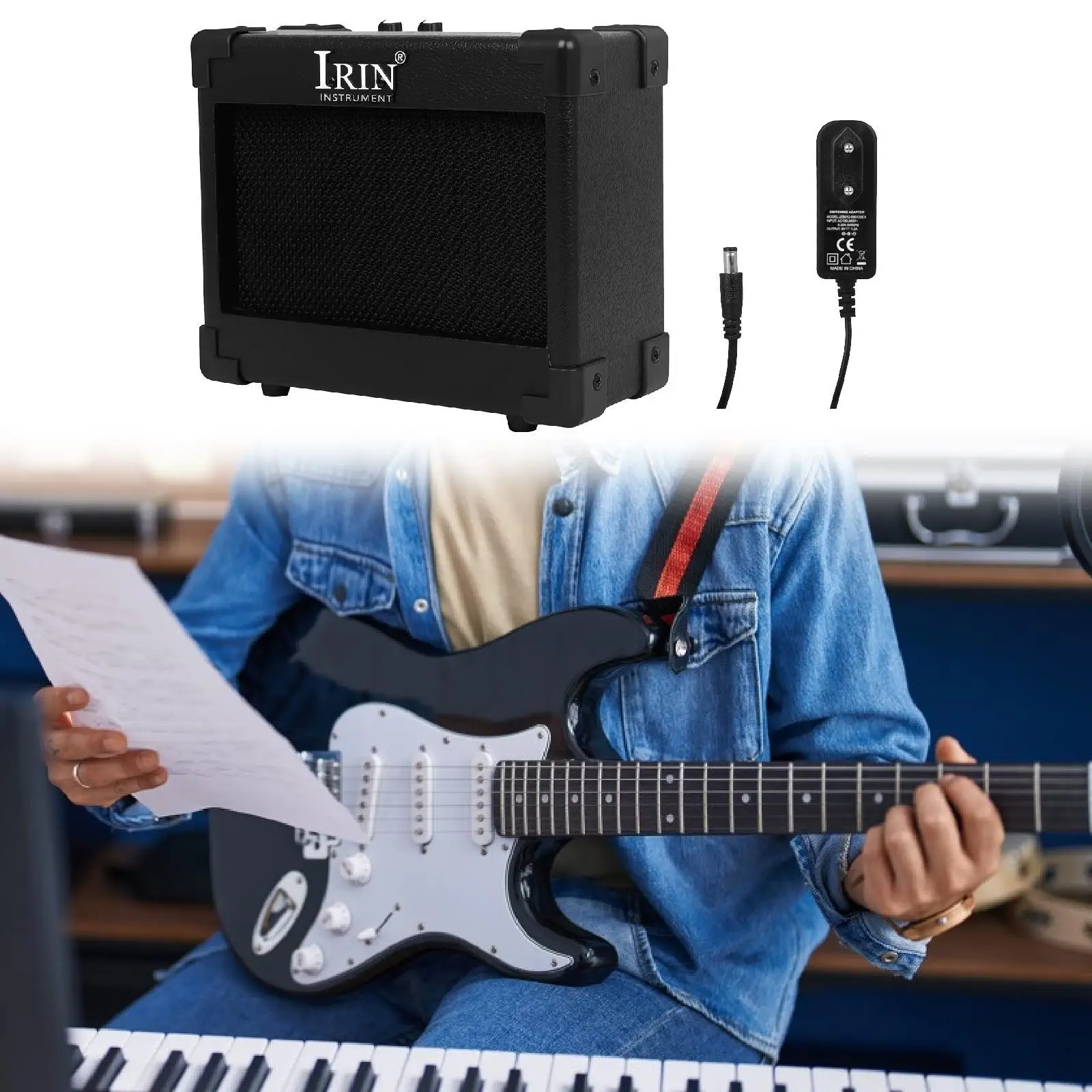

Guitar Speaker Drive Button Knob Electric Guitar Amplifier Mini Bass Amp Practice Amp for Outdoor Performances Travel Household