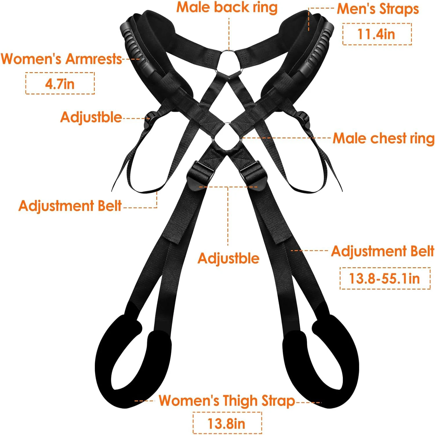 BDSM Bondage Sex Swing Set para Casais, Love Slings, Alça Ajustável, Brinquedo Adulto do Sexo, Esteira de enchimento macia, Brinquedo de Restrições Sexuais