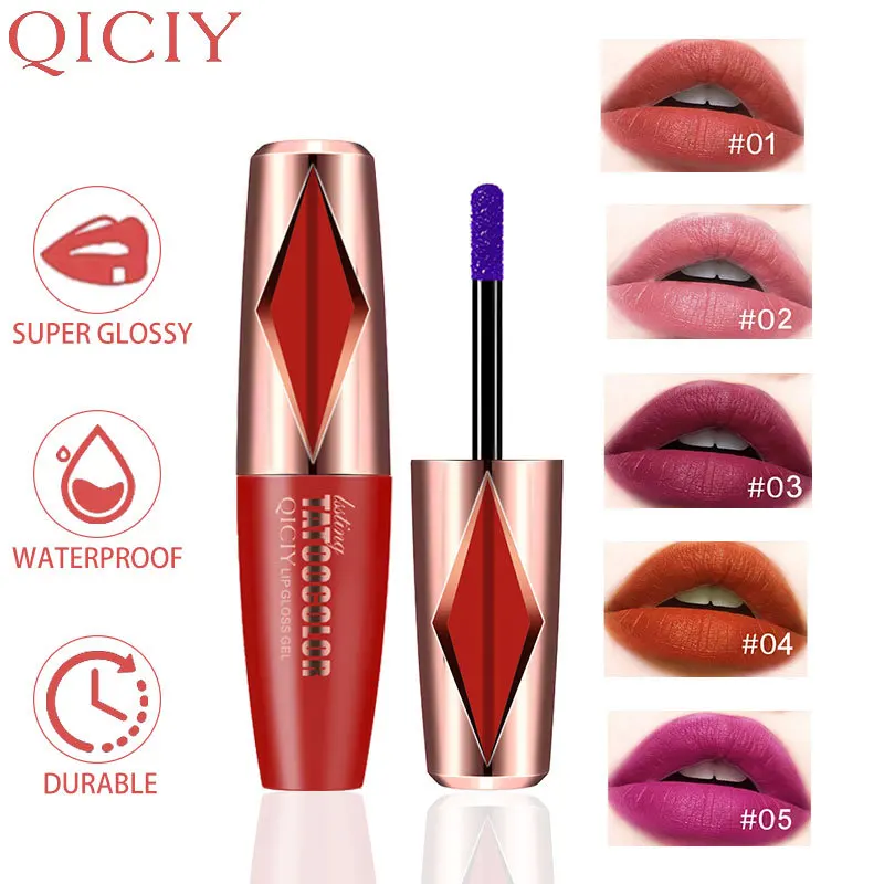 QICIY tear lip gloss, multi-color waterproof soft mist matte easy to color Lip Gloss