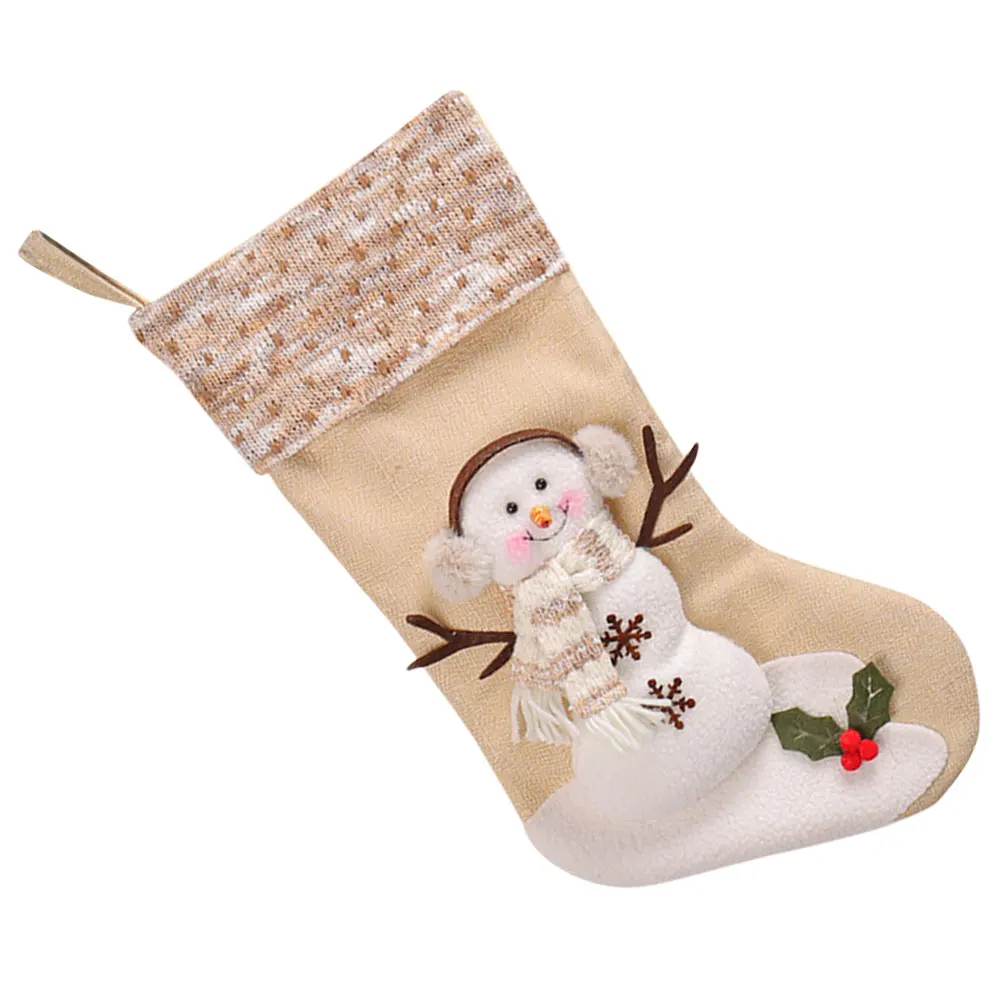 

Christmas Knitted Stockings Fireplace Hanging Decoration Striped Socks Decorations Ornaments