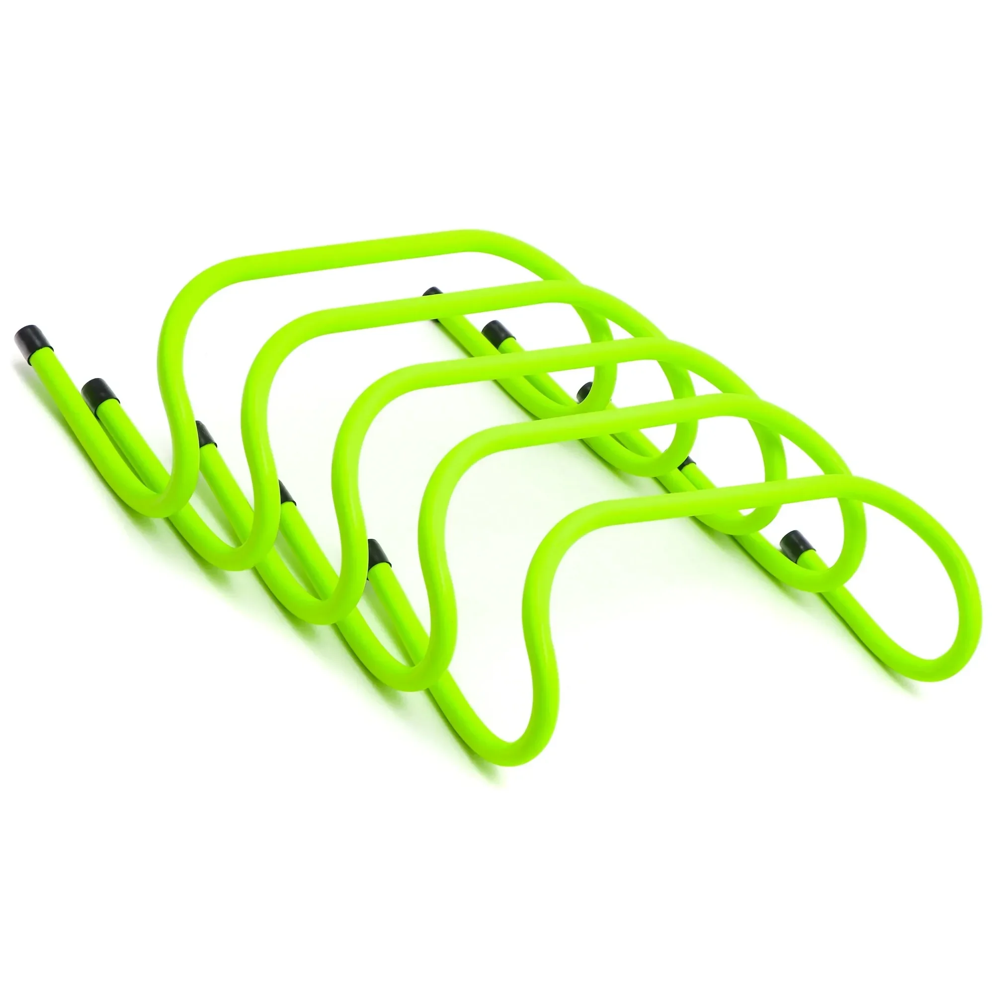 Hurdles de agilidad para entrenamiento de fútbol de 6 pulgadas, paquete de 5 taladros de velocidad ajustables, color verde claro para entrenamiento atlético